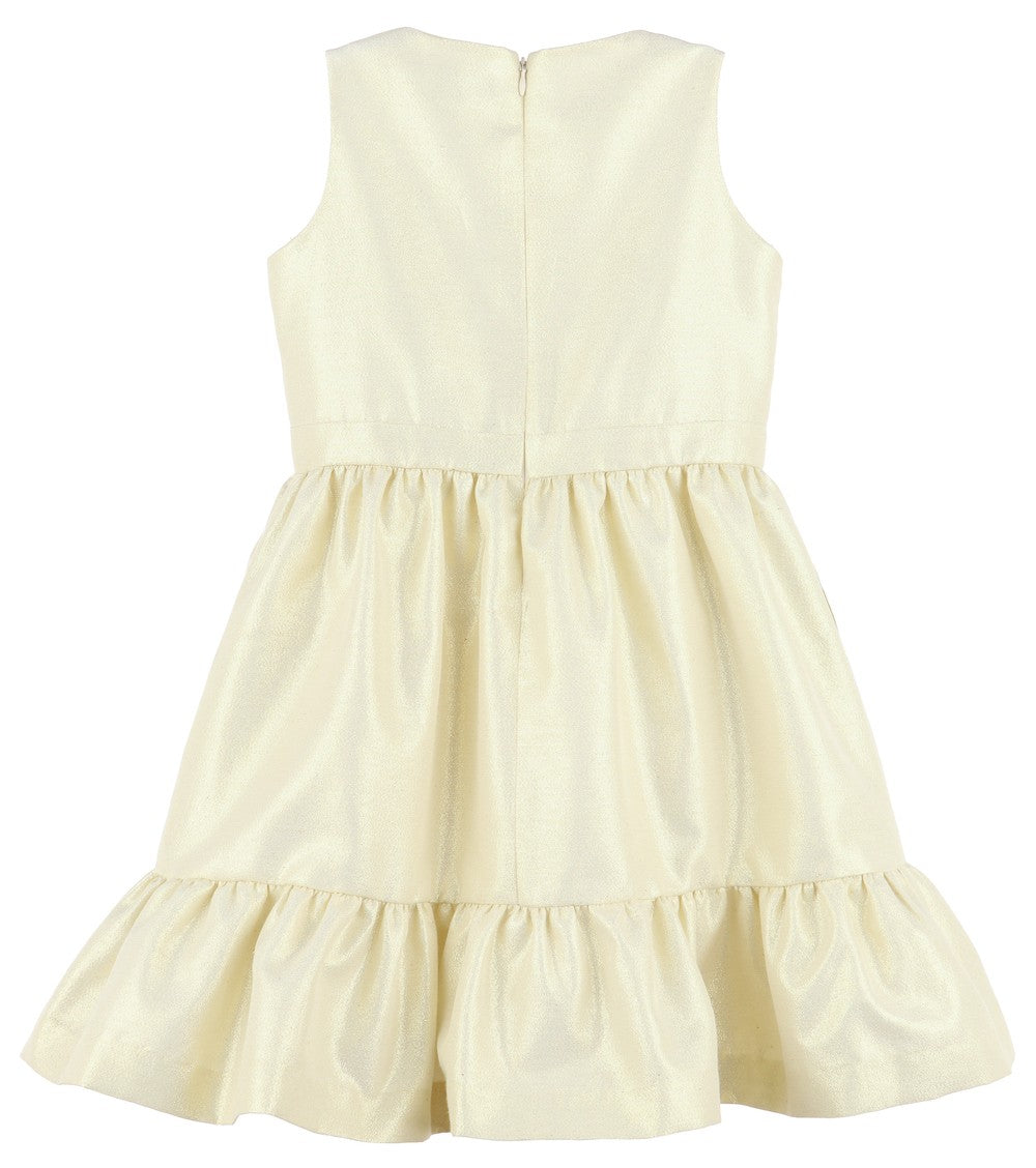 Luli & Me Gabby Girls Sleeveless Gold Tiered Juniper Party Dress