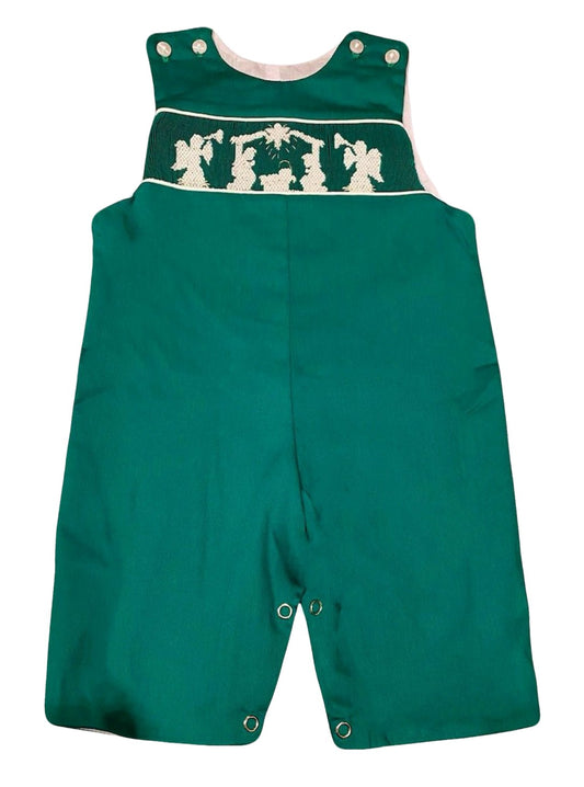 The Best Dressed Child Boys Emerald Green Smocked Nativity Longall