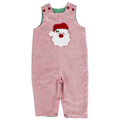 Bailey Boys Reversible Longall - Red with Santa Reverses to Green Check with Fire Truck