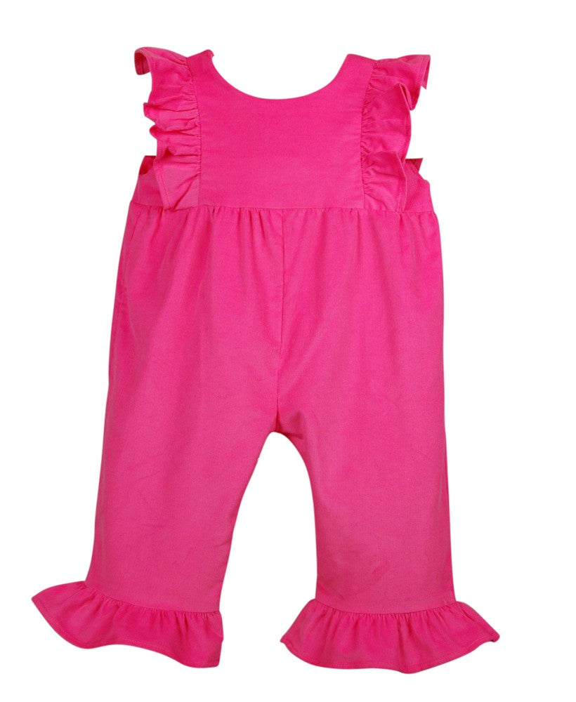 Funtasia Color Works Baby / Toddler Girls Corduroy Ruffle Romper - Hot Pink