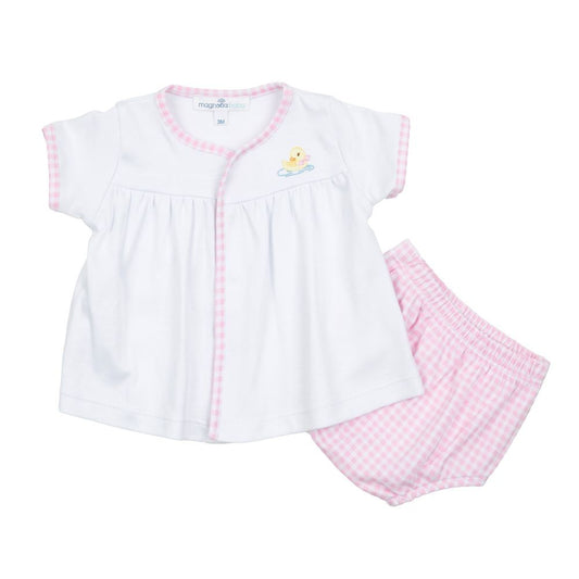 Magnolia Baby Girls Pink Little Duck Waddlers Diaper Set