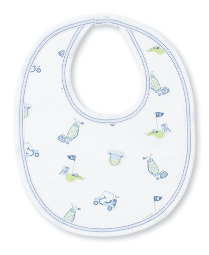 Kissy Kissy Baby Boys 18 Holes / Longest Drive Golf Print Bib - Blue