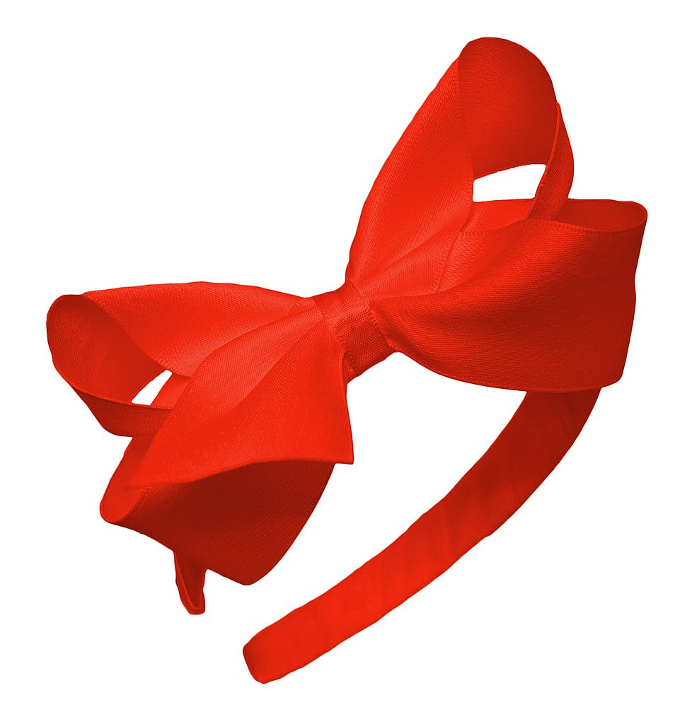Wee Ones Girls Headband with Bow - Red - Satin