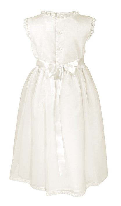 Luli & Me Girls Silk Organza Sleeveless Special Occasion Dress - Ivory