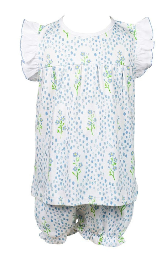 Proper Peony Girls Blue Forget Me Not Bloomers Set