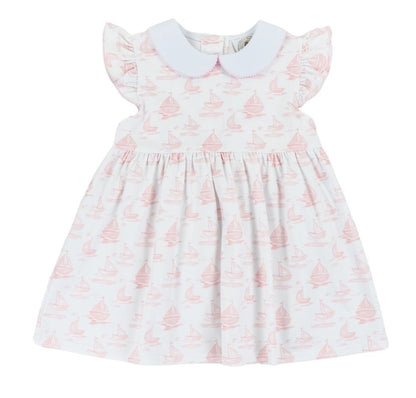 Cypress Row Girls Pink Sailboats Grayton Beach Dress