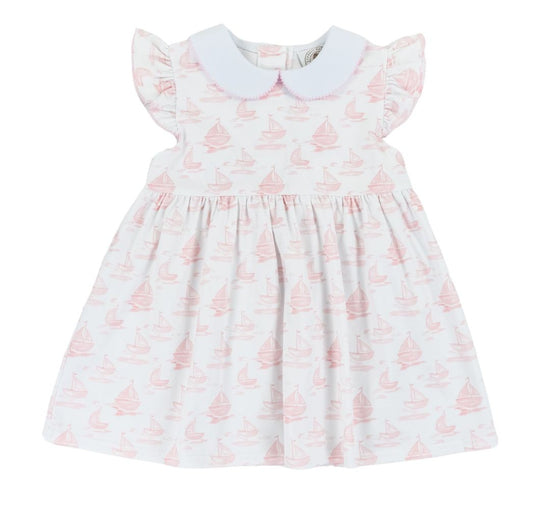 Cypress Row Girls Pink Sailboats Grayton Beach Dress