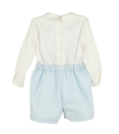 Luli & Me Toddler Boys Classic Light Blue Dressy Shorts Set