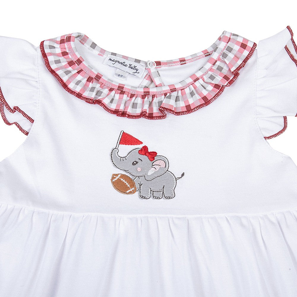 Magnolia Baby Toddler Girls Alabama Crimson Tide Applique Flutters Dress