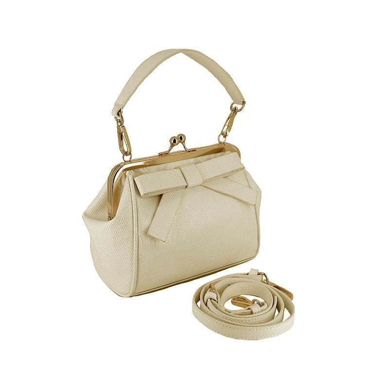 Abel & Lula Girls Champagne Gold Bow Texture Handbag Purse