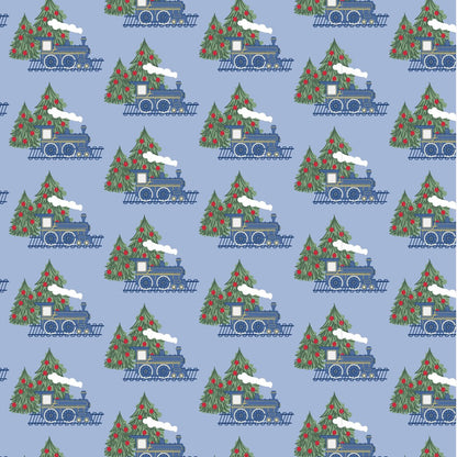 Lila & Hayes Boys Bradford Pajamas Set - Blue North Pole Express Train