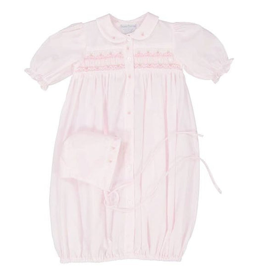 Feltman Brothers Baby Girls Pink Ribbon Smocked Gown with Hat by Feltman Brothers