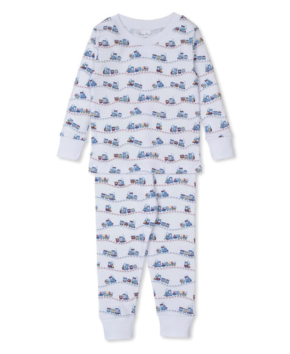 Kissy Kissy Boys Navy Blue Rambling Train Railroad Print Pajamas