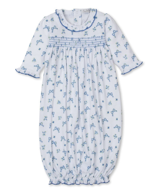 Kissy Kissy Baby Girls Smocked Gown - Blue Blooming Bows