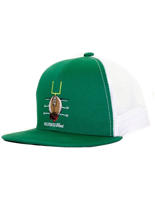 Properly Tied Boys Youth Trucker Hat - Green Football Field Goal