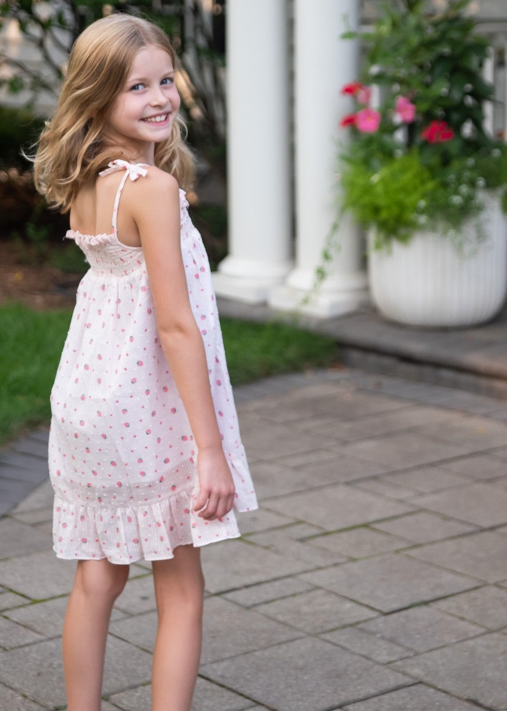 James & Lottie Girls Libby Smocked Sun Dress