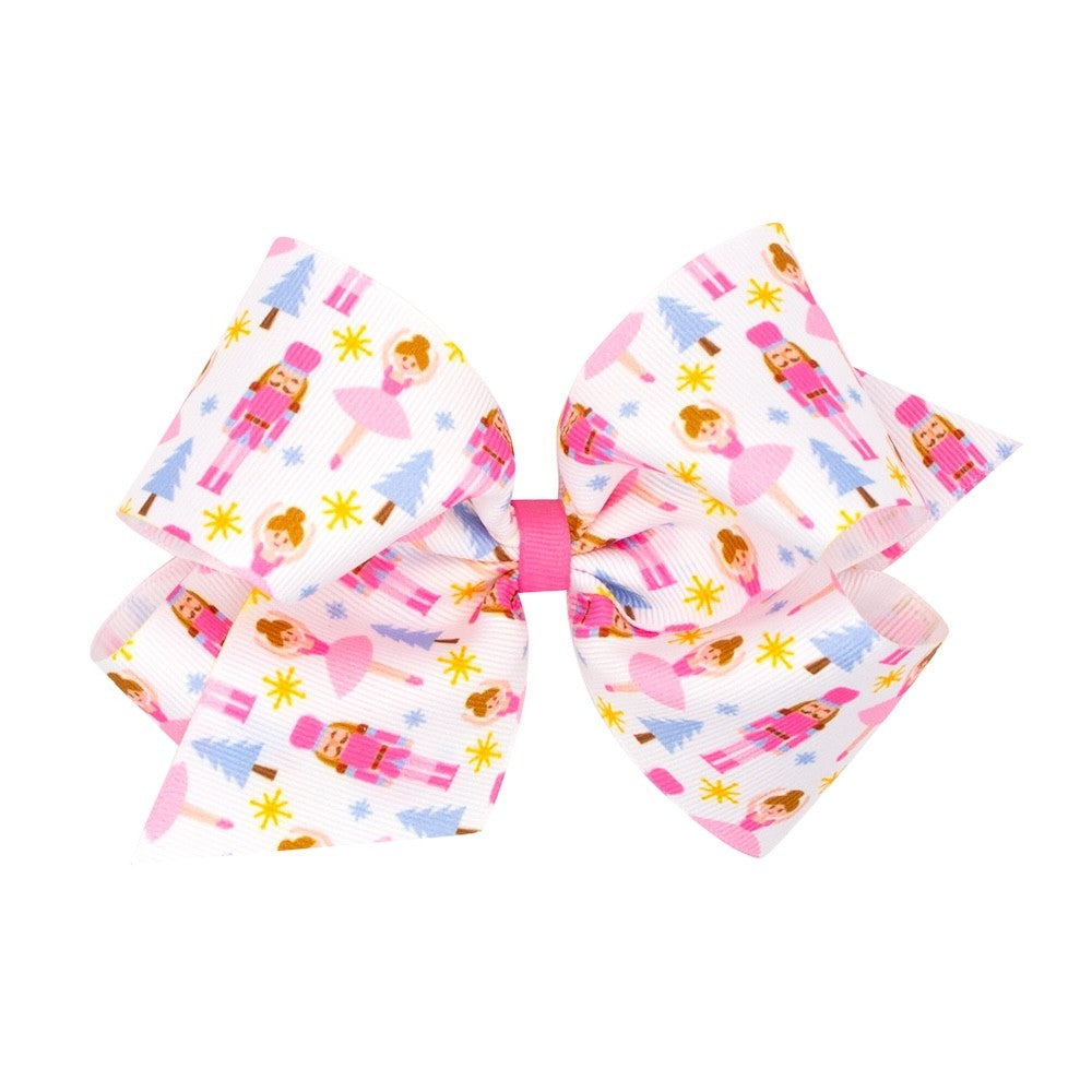 Wee Ones Girls Hair Bow on Clip - Nutcracker Ballet - Pink