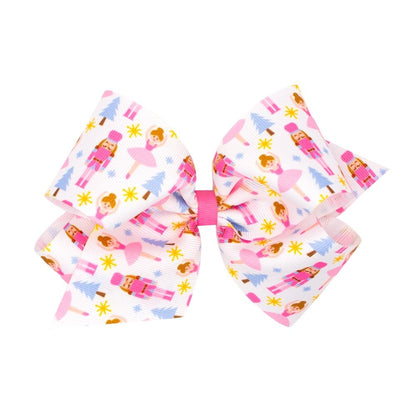 Wee Ones Girls Hair Bow on Clip - Nutcracker Ballet - Pink