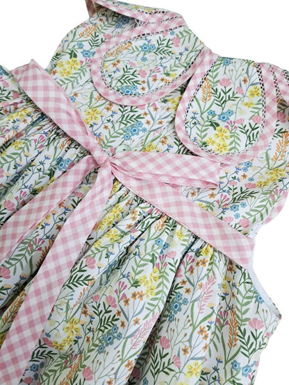 Marco & Lizzy Girls Pink Floral Petal Collar Dress by Marco & Lizzy