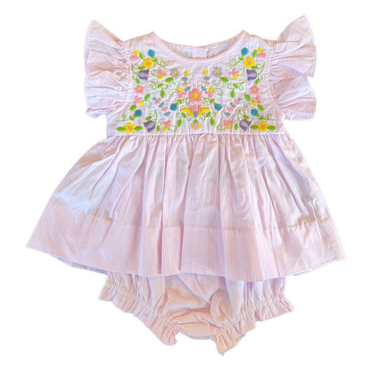 Shop Teeta Girls Pink Embroidery Hallie Bloomers Set