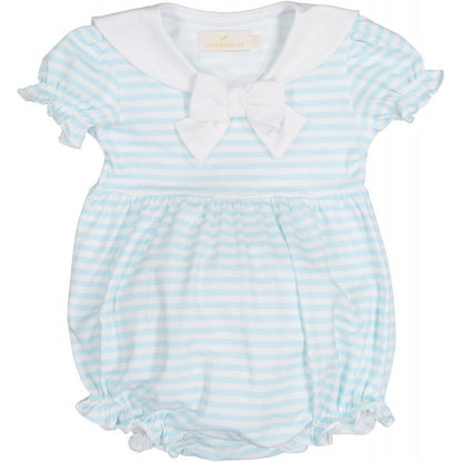 Sal & Pimenta Girls Bubble - Sailor Collar - Light Blue Stripes