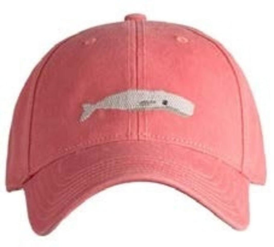 Harding Lane Kids Needlepoint Baseball Hat - White Whale on New England Red