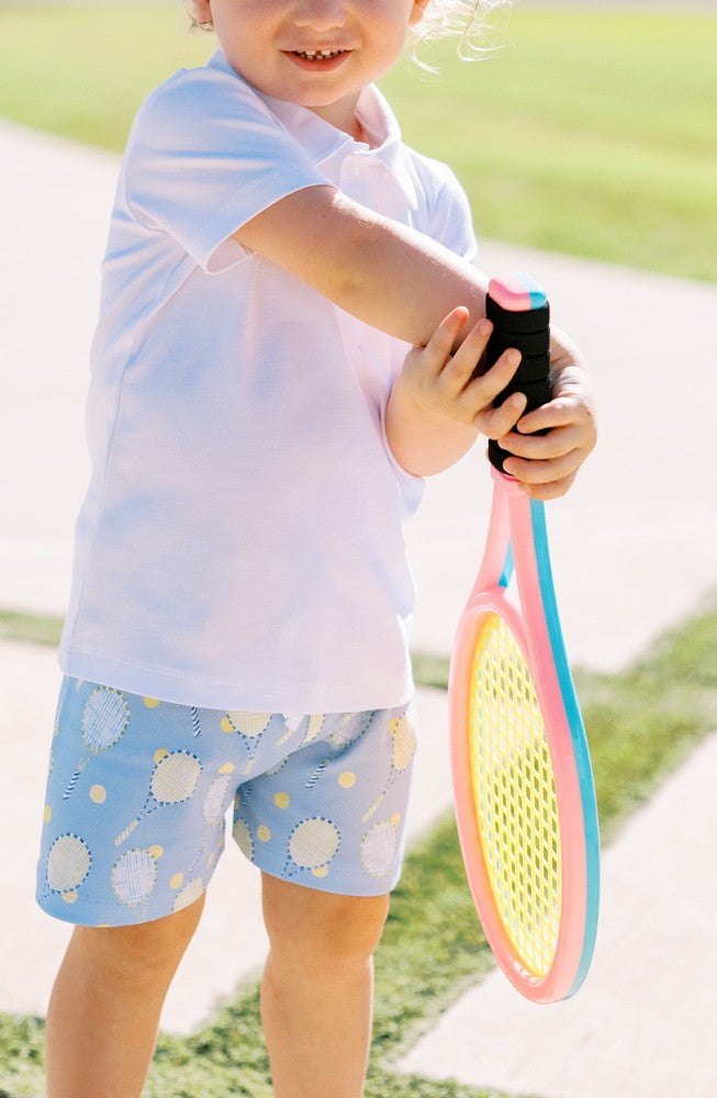 Proper Peony Pima Boys Blue Tennis Court Side Shorts