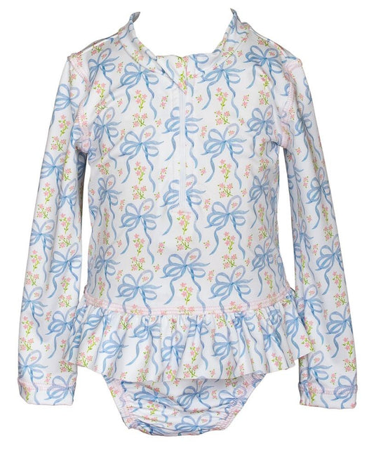 Proper Peony Girls Blossom Bows Rash Guard Set