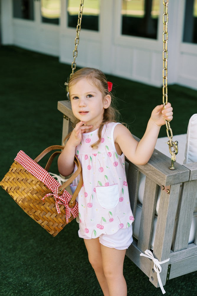 Proper Peony Pima Girls Pink Cherry Blooms Bloomers Set