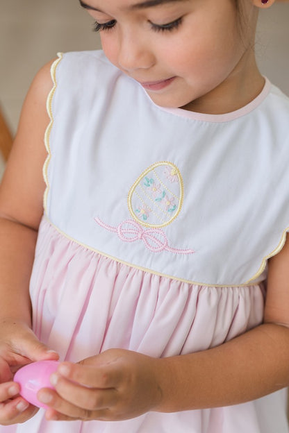 Proper Peony Girls Eva Dress - Pink Easter Egg
