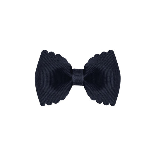 Wee Ones Girls Scallop Edge Bow - Tiny Bow Tie - Navy Blue