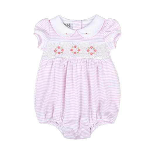 Magnolia Baby Girls Lilly and Logan Smocked Bubble - Pink
