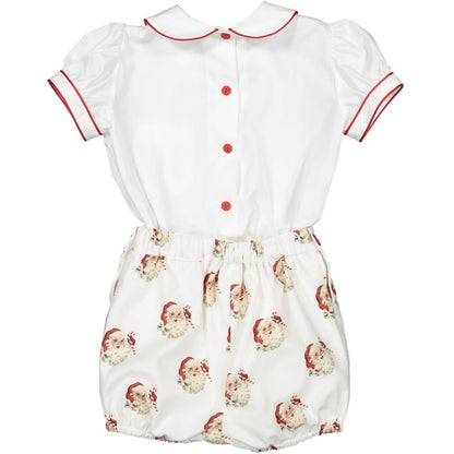 Sal & Pimenta Boys Santa Claus Button On Christmas Outfit