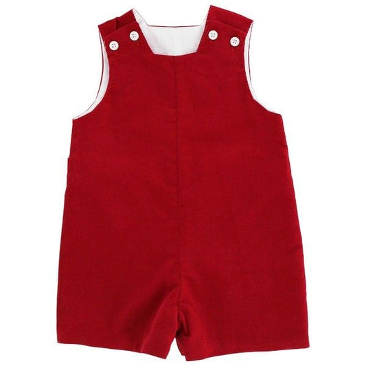 Bailey Boys Baby / Toddler Shortall with Tabs - Red Corduroy