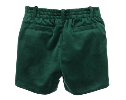 Luli & Me Boys Dressy Velvet Shorts - Green