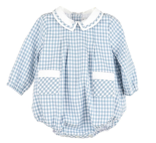 Sophie & Lucas Baby Boys Blue Check Covent Garden Bubble