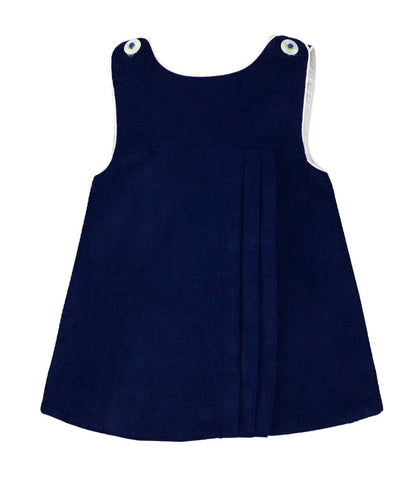 Proper Peony Girls Side Pleat Jumper Dress - Simone Navy Blue Corduroy 18M Proper Peony Girls Side Pleat Jumper Dress - Simone Navy Blue Corduroy 18M