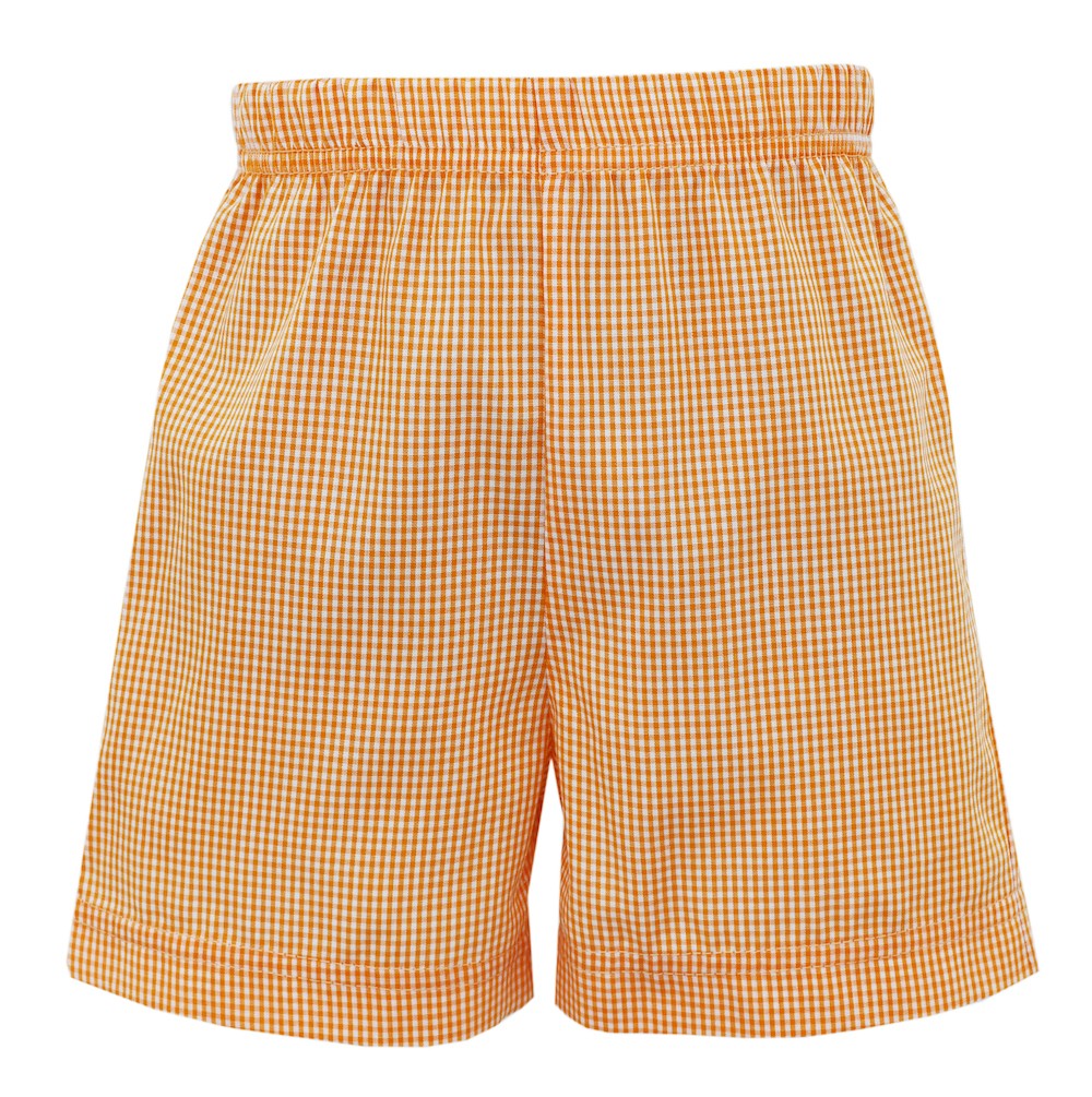 Anavini Boys Pull On Shorts - Orange Gingham