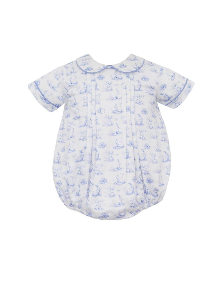 Anavini Couture Baby Boys Blue Bunny French Toile Bubble