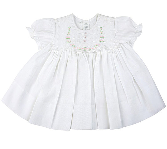 Feltman Brothers Newborn Baby Girls Teenie Weenie White Smocked Dresses by Feltman Brothers