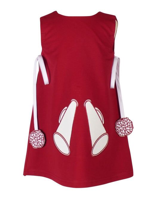 Yellow Lamb Girls Game Day Jumper Cheer Dress - Crimson Burgundy