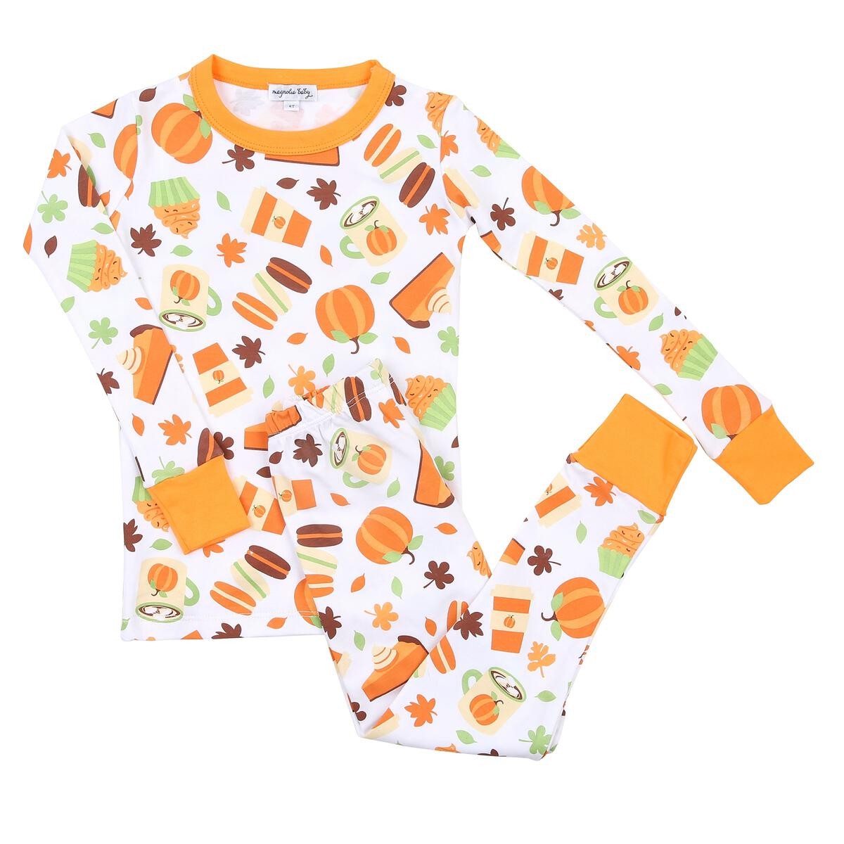 Magnolia Baby All Things Pumpkin Orange Long Pajamas