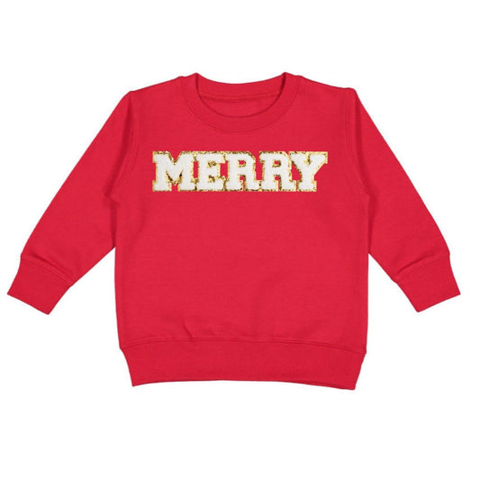 Sweet Wink Merry Patch Christmas Sweatshirt - Red