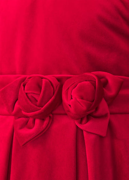 Abel & Lula Girls Red Velvet Christmas Holiday Dress