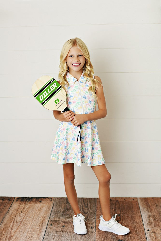 Swoon Baby Active Girls Pastel Bows Bow-tiful Tennis Dress
