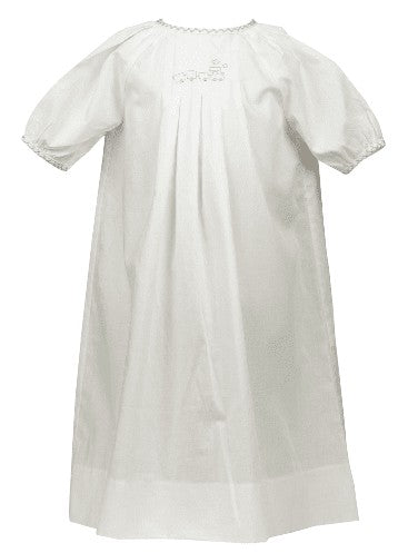 Proper Peony Layette Baby Boys Wilson Gown & Hat - Embroidered Blue Train by Proper Peony