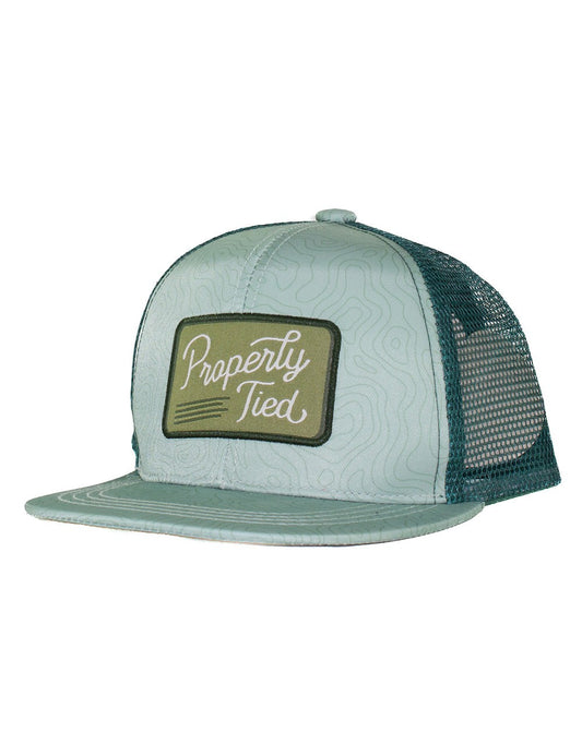 Properly Tied Youth Sportsman Trucker Hat - Moss Green Topo