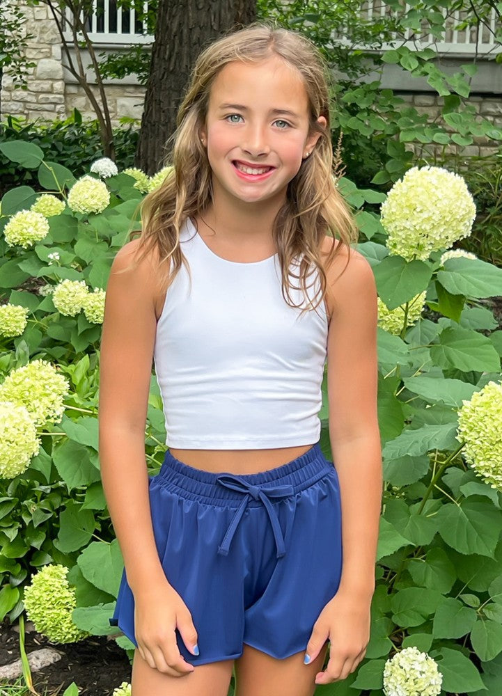 Be Elizabeth by James & Lottie Girls Butterfly Shorts - Navy Blue