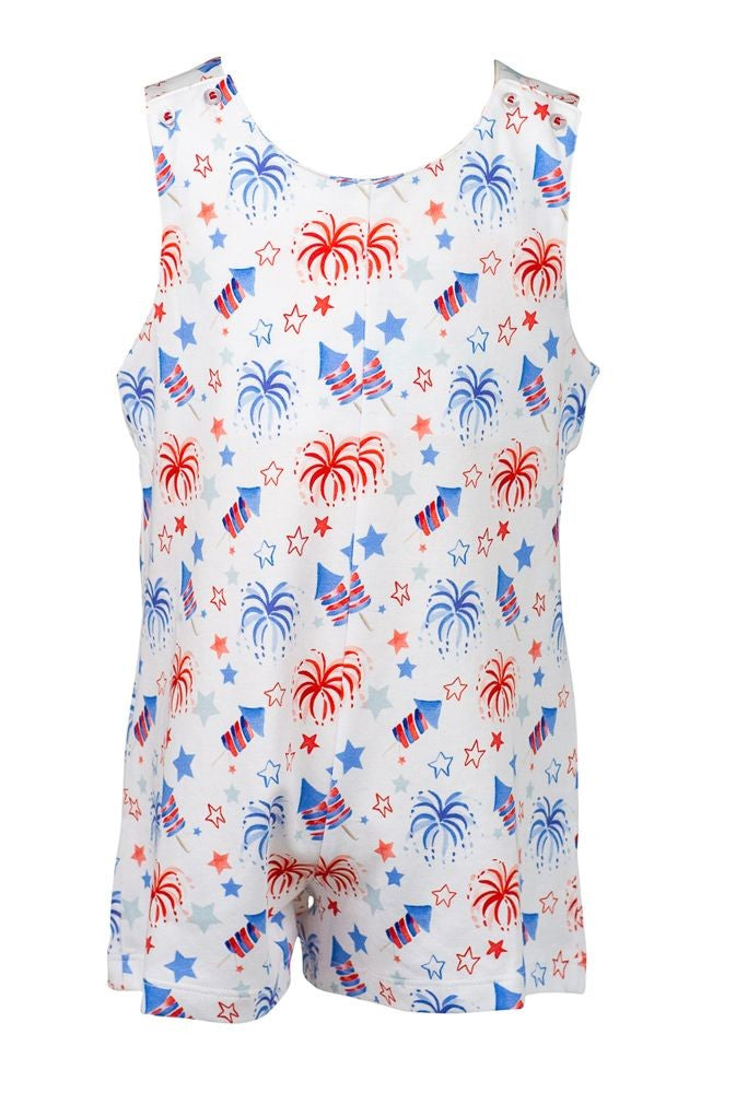 Proper Peony Pima Boys Red & Blue Patriotic Fireworks Jon Jon