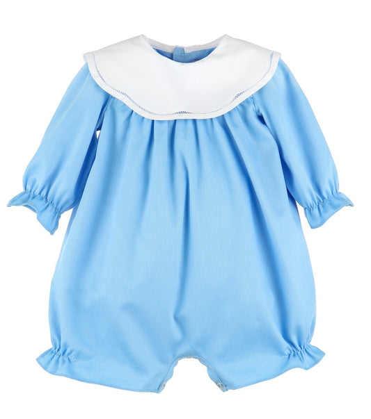 Sophie & Lucas Baby Girls Cozy Club Scallop Romper - French Blue
